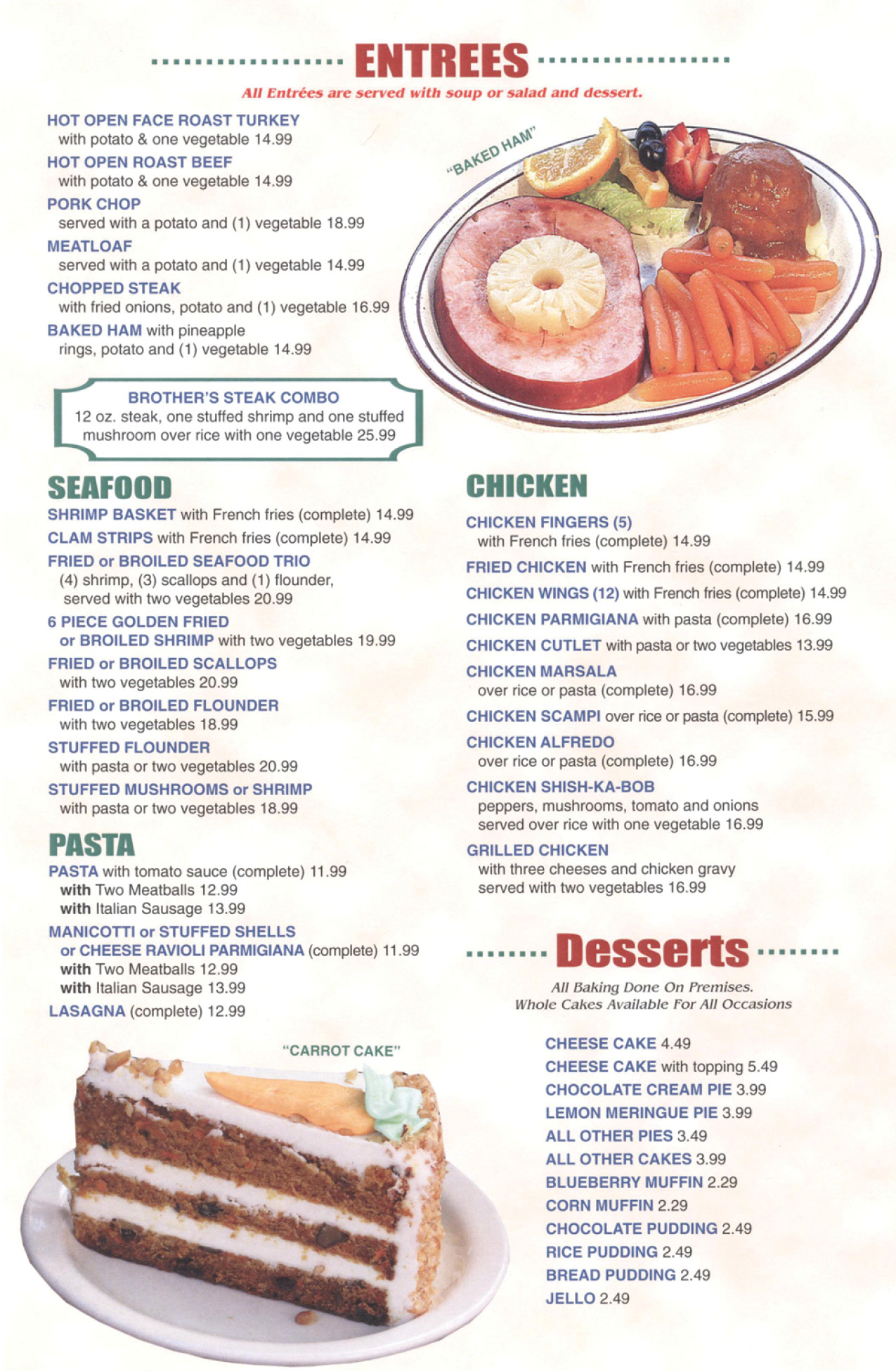 Our Menu Brothers Diner