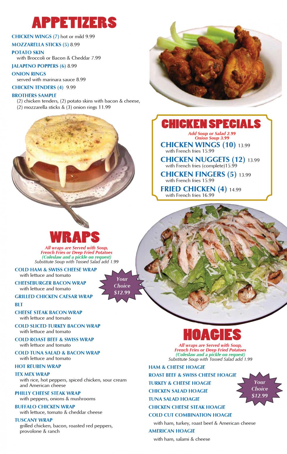 Our Menu Brothers Diner