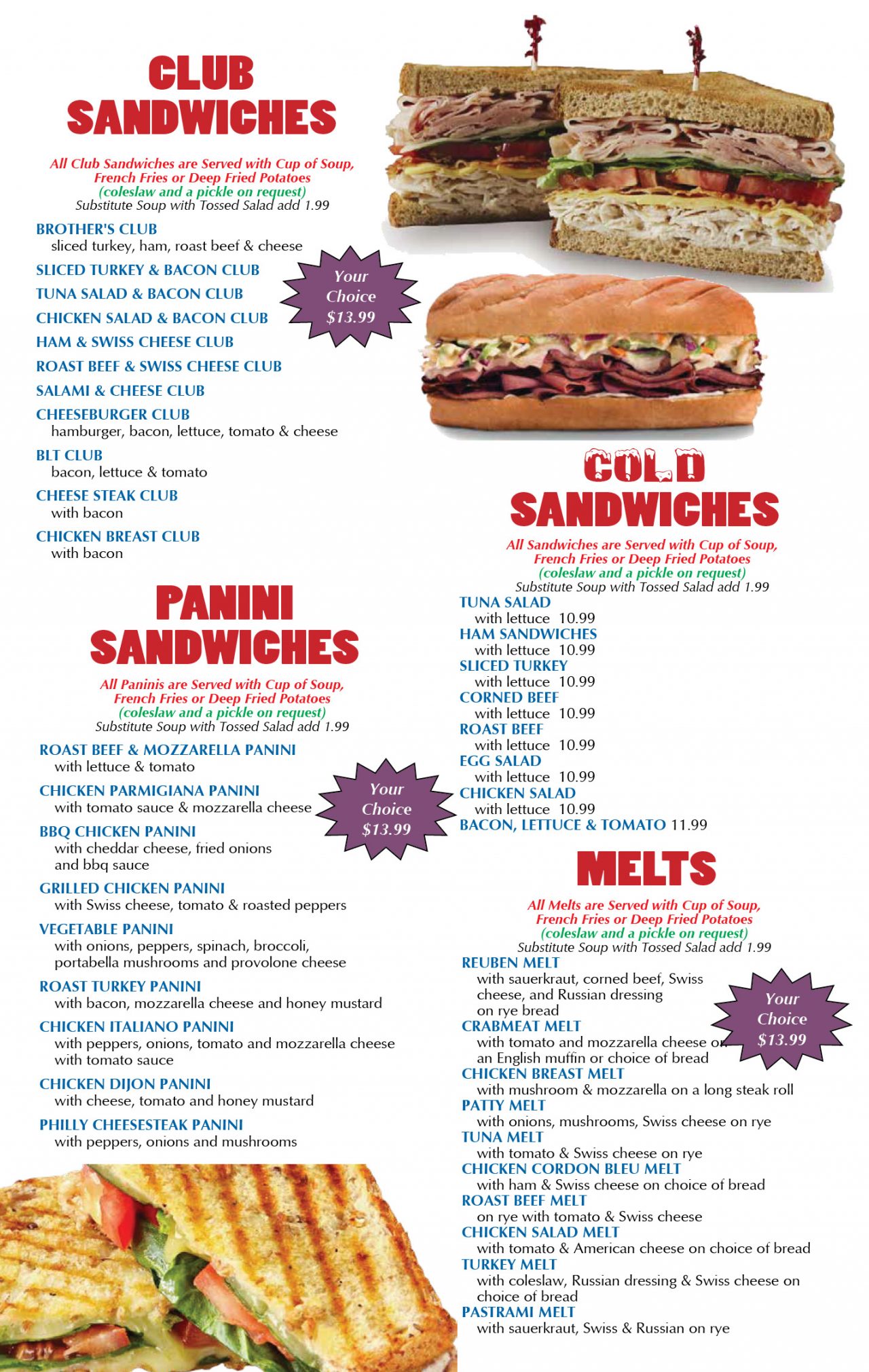 Our Menu Brothers Diner