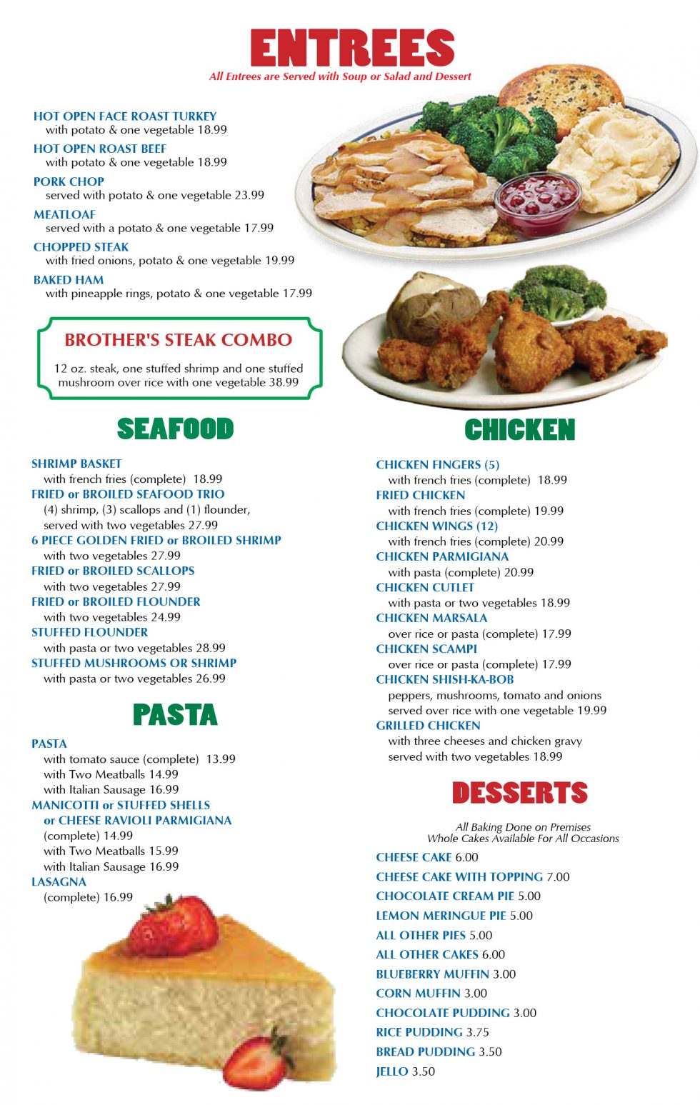 Our Menu Brothers Diner