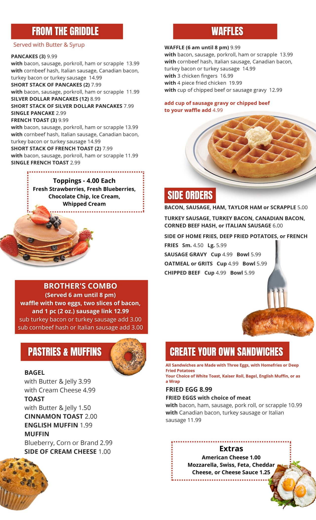 Our Menu Brothers Diner