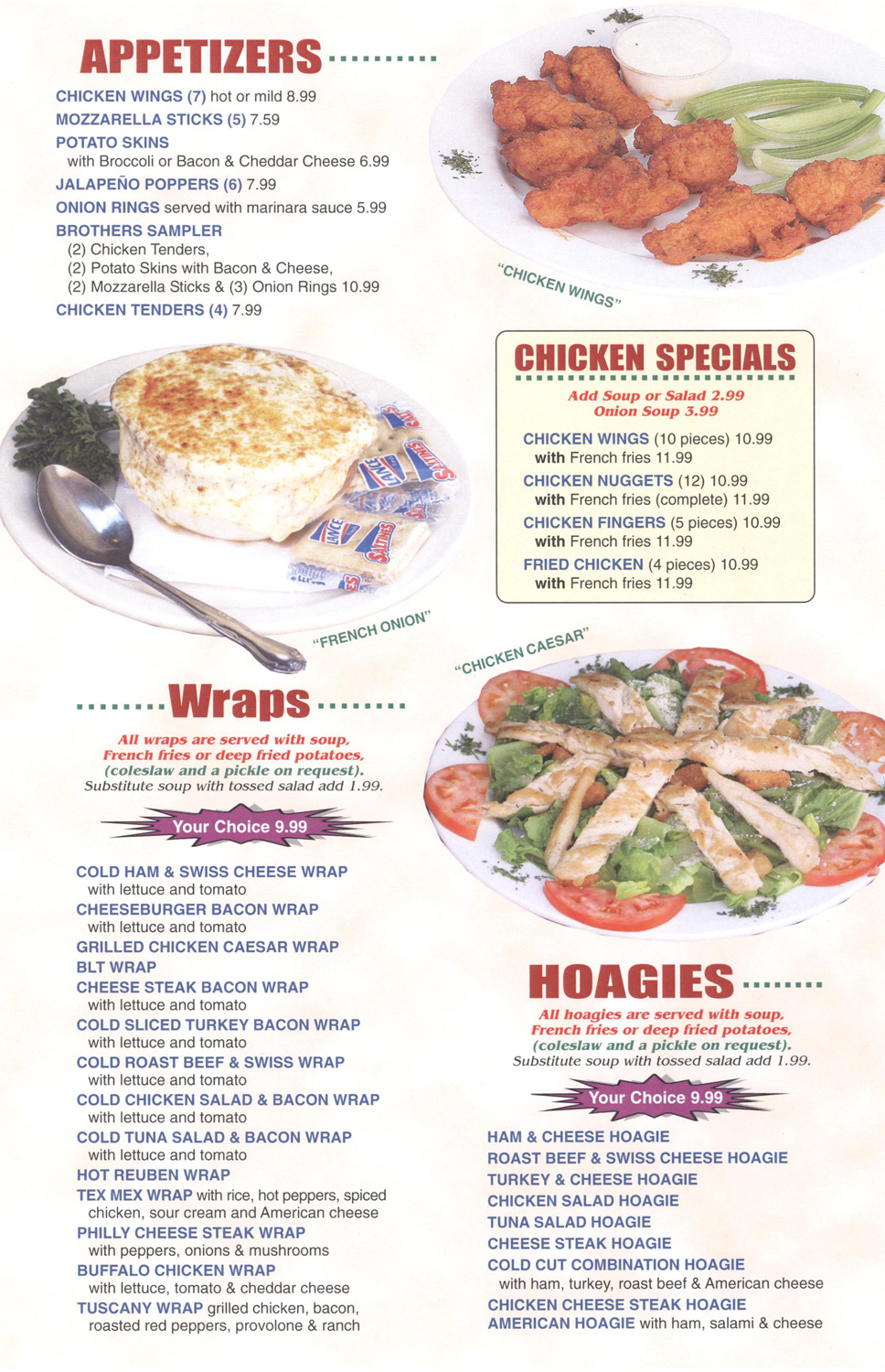 Our Menu - Brothers Diner